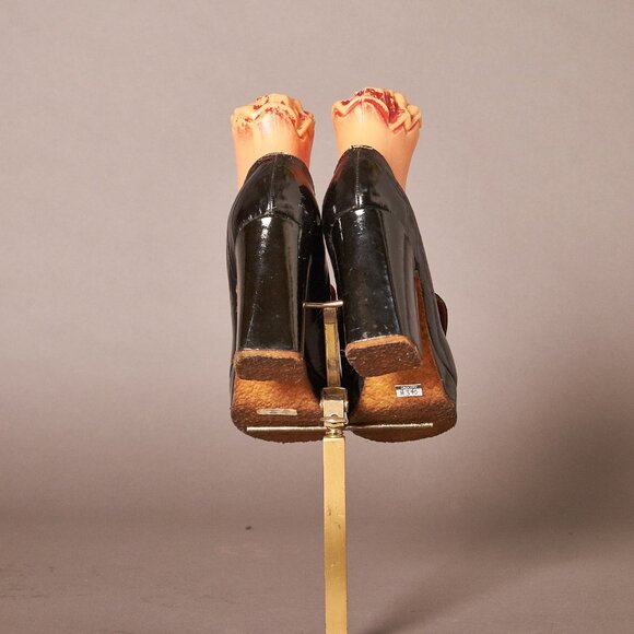 1970s Chunks Platform Suede Strip Loafer Heels - Picture 4 of 14